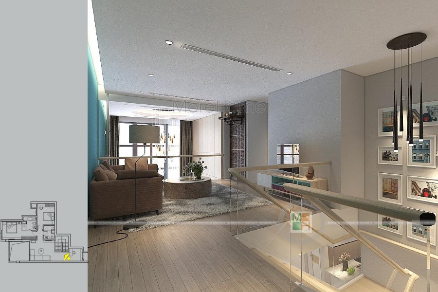 Mẫu cầu thang xương cá chung cư Duplex Mulberrylane