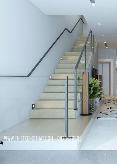 Cầu thang kính hiện đại CT - 019